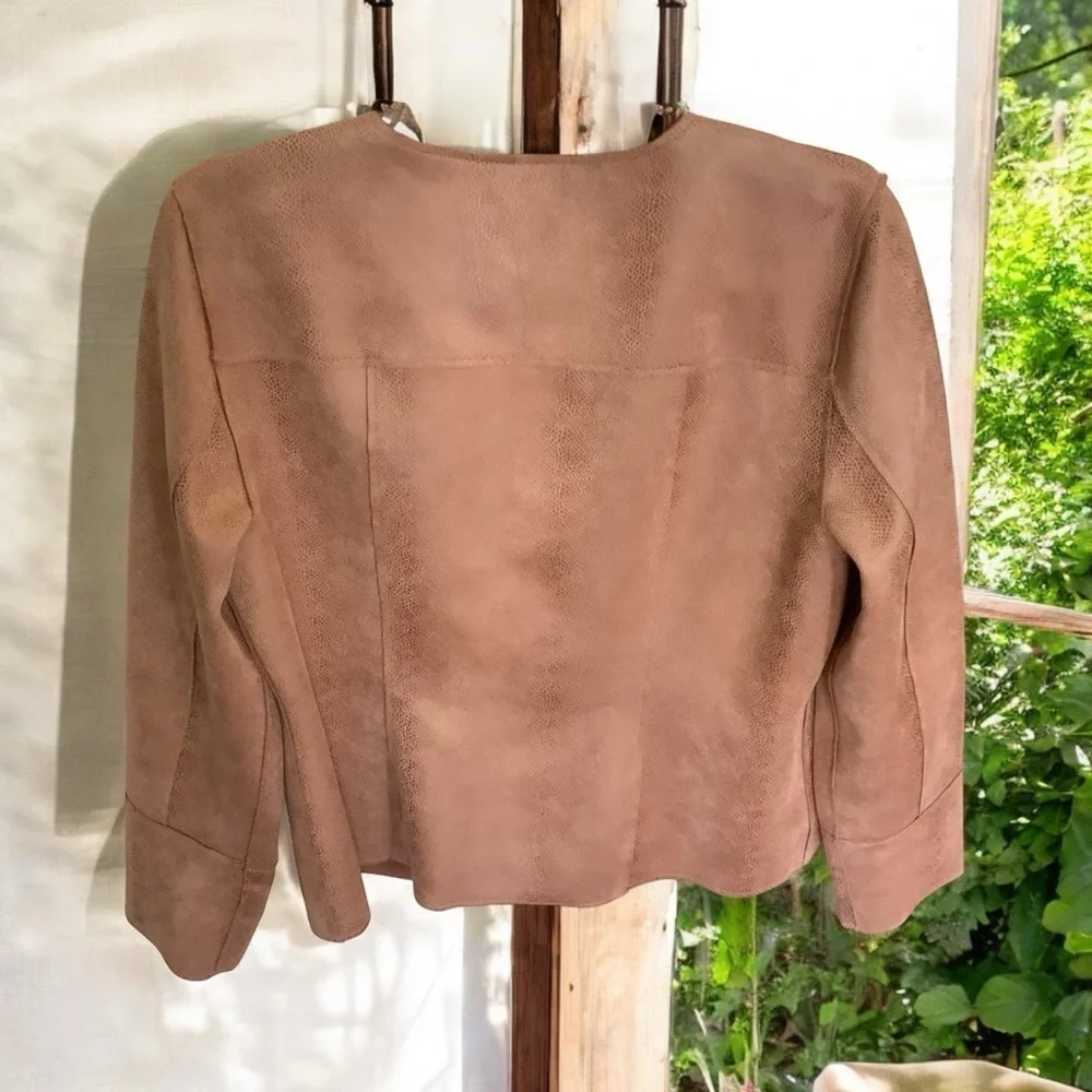 Chico’s Women’s Ultra Suede Jacket Blush Pink, Size 1 (Medium Size 8-10) - Picture 8 of 8